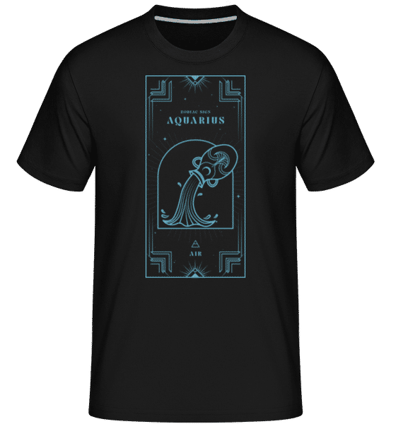Preview: Art Deco Zodiac Sign Aquarius - Shirtinator Men's T-Shirt - Black - Front