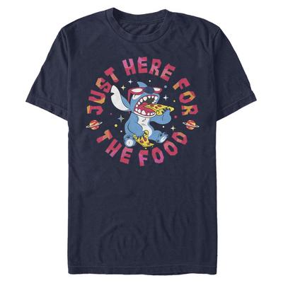 Disney Classics - Lilo & Stitch - Stitch Pizza - Men's T-Shirt - Navy - Front
