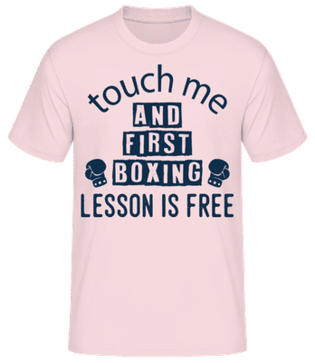 Free Boxing Lessons - Männer Basic T-Shirt - Rosa - Vorne