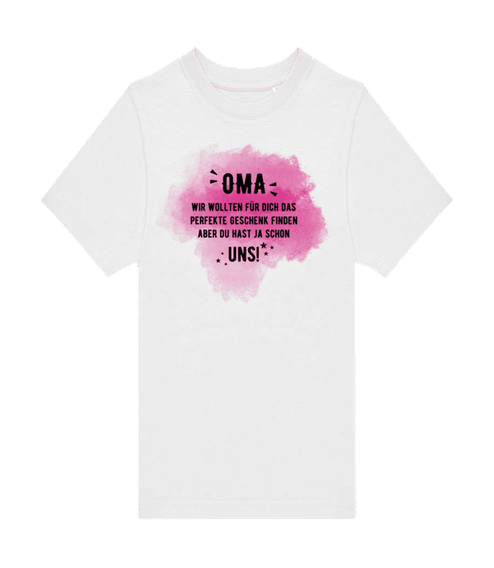 Vorschau: Oma Hast Ja Schon Uns - Kinder T-Shirt B&C - Weiß - Vorne