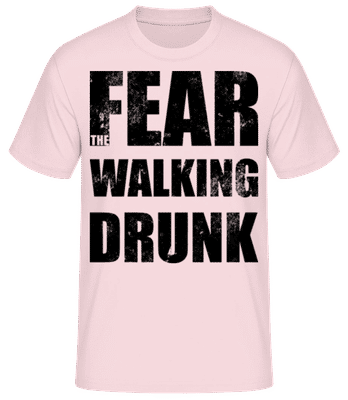 Fear Walking Drunk Black - Men's Basic T-Shirt - Pink - Front