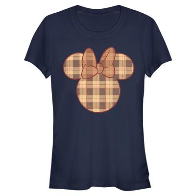 Disney - Mickey Mouse - Minnie Mouse Fall Plaid - Femme T-shirt - Bleu marine - Devant