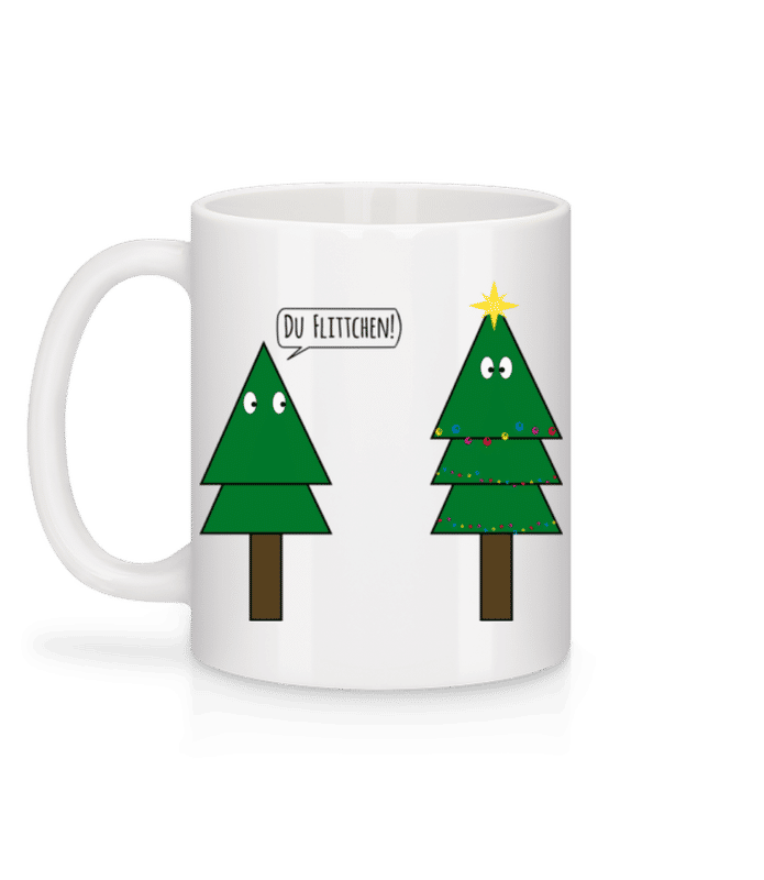 Vorschau: Du Flittchen Tannenbaum - Tasse - Weiß - Hinten