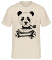 Hipster Panda Noir - T-shirt standard Homme - Crème - Devant