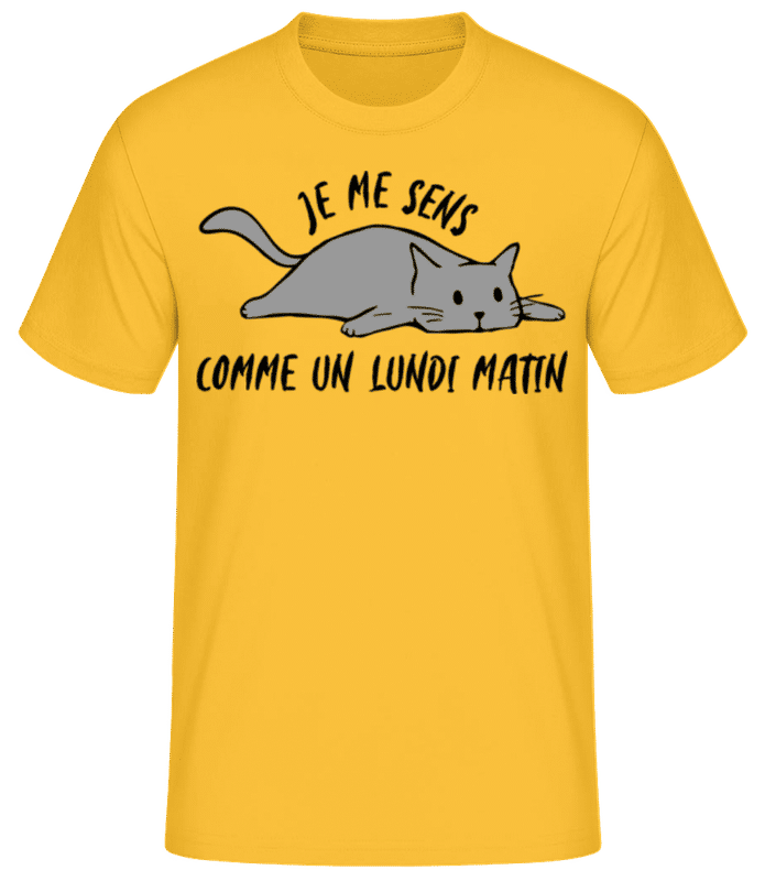 Aperçu: Je Me Sens Comme Un Lundi Matin - T-shirt standard Homme - Jaune doré - Devant