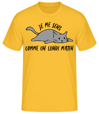 Je Me Sens Comme Un Lundi Matin - T-shirt standard Homme - Jaune doré - Devant