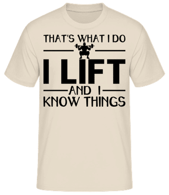 Lifting Thats What I Do - Camiseta básica para hombre - Crema - delante