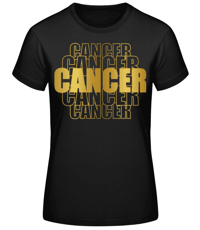 Aperçu: Écriture Doré Astrologique Cancer - T-shirt standard Femme - Noir - Devant