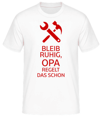 Bleib Ruhig Opa Regelt Das - Männer Basic T-Shirt - Weiß - Vorne
