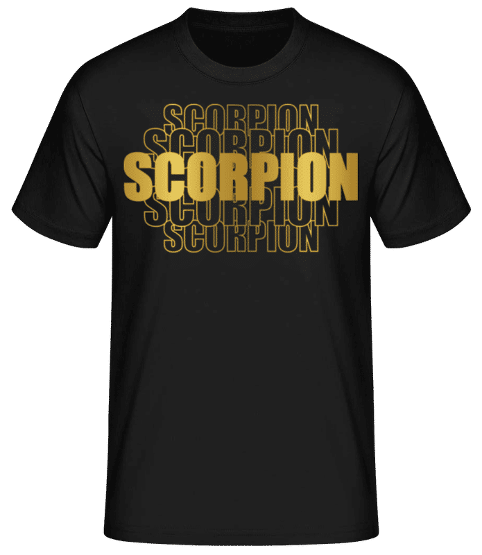 Aperçu: Écriture Doré Astrologique Scorpion - T-shirt standard Homme - Noir - Devant