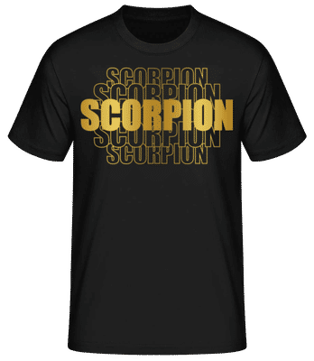 Écriture Doré Astrologique Scorpion - T-shirt standard Homme - Noir - Devant