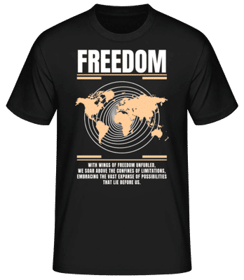 Freedom - Pánské basic tričko - Černá - Napřed