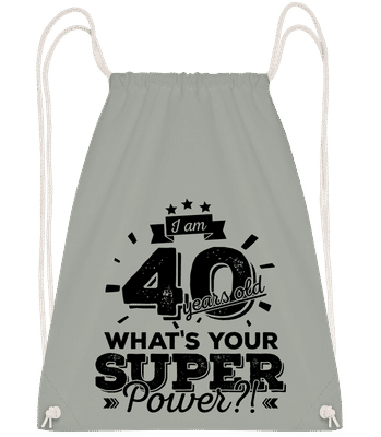 40 Years Super Power - Drawstring batoh so šnúrkami - Antracit - Predné