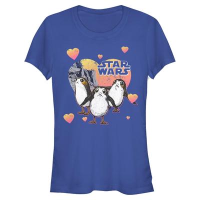 Star Wars - El despertar de la Fuerza - Porg Hearts - Día de San Valentín - Mujeres Camiseta - Azul real - delante