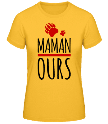 Maman Ours - T-shirt femme B&C - Jaune doré - Devant