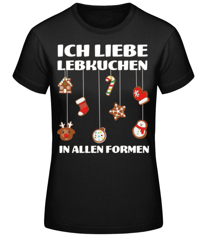 Vorschau: Ich Liebe Lebkuchen - Frauen Basic T-Shirt - Schwarz - Vorne