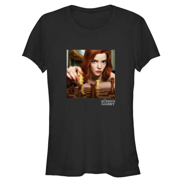 Aperçu: Netflix - Le jeu de la dame - Beth Harmon Checkmate Photo Real - Femme T-shirt - Noir - Devant Aperçu: Netflix - Le jeu de la dame - Beth Harmon Checkmate Photo Real - Femme T-shirt - Noir - Devant