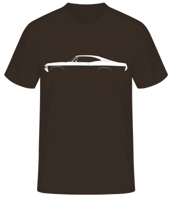 'Chevrolet Impala SS 1967' Silhouette - Pánské basic tričko - Hnědá - Napřed