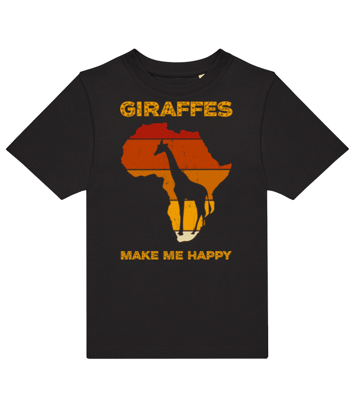 Náhľad: Giraffes Make Me Happy - Pánske tričko B&C - Čierna - Predné