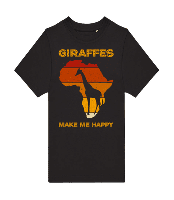Giraffes Make Me Happy - Pánske tričko B&C - Čierna - Predné