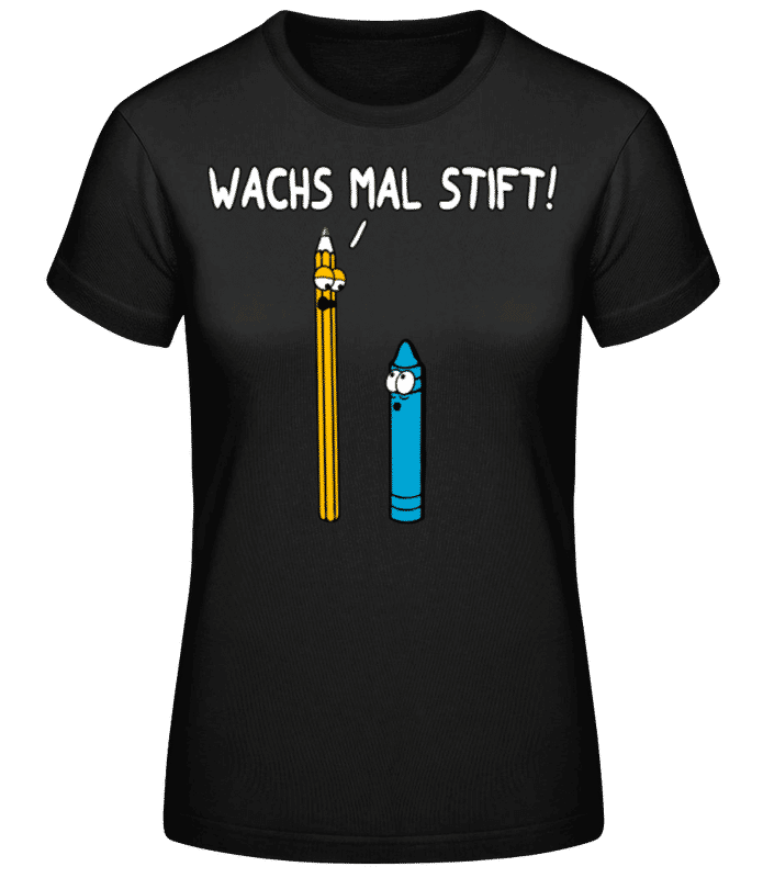 Vorschau: Wachs Mal Stift - Frauen Basic T-Shirt - Schwarz - Vorne