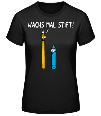 Wachs Mal Stift - Frauen Basic T-Shirt - Schwarz - Vorne