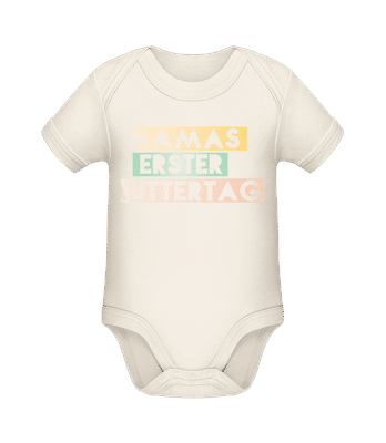 Mamas Erster Muttertag - Baby Bio Strampler - Creme - Vorne