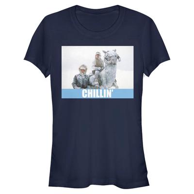 Star Wars - Skupina Chillin - Femme T-shirt - Bleu marine - Devant