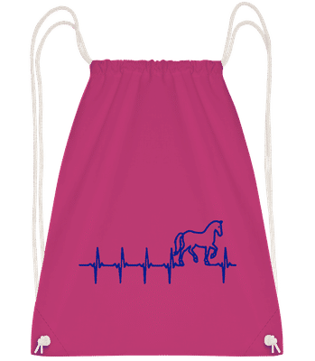 Horse Heartbeat - Drawstring Backpack - Magenta - Vorn