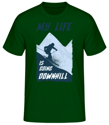 Downhill - Pánske basic tričko - Bottle green - Predné