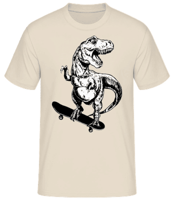 T-Rex Skater 1 - Männer Basic T-Shirt - Creme - Vorne
