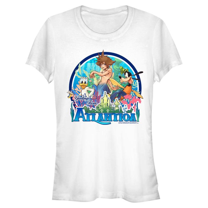 Aperçu: Disney - Kingdom Hearts - Skupina Atlantica World - Femme T-shirt - Blanc - Devant