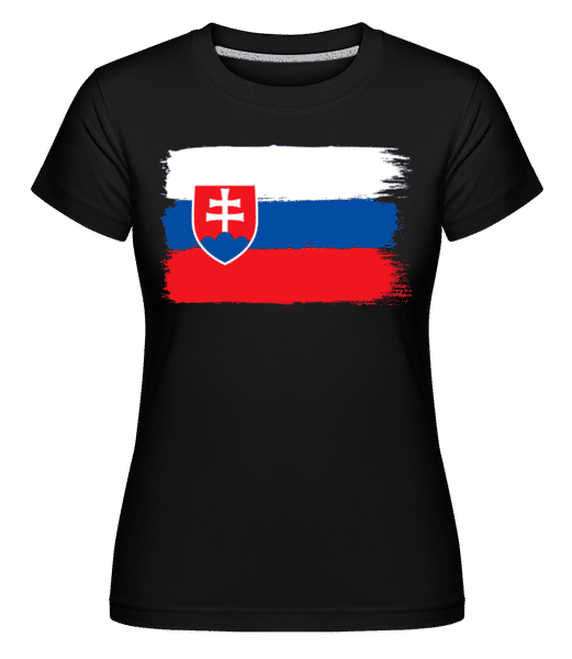 Aperçu: Drapeau Slovaquie -  T-shirt Shirtinator femme - Noir - Devant