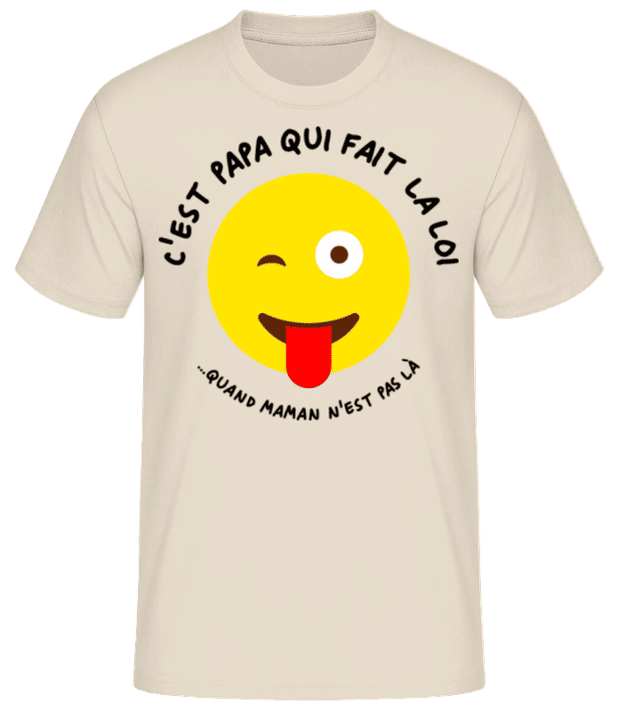 Aperçu: C'est Papa Qui Fait La Loi - T-shirt standard Homme - Crème - Devant