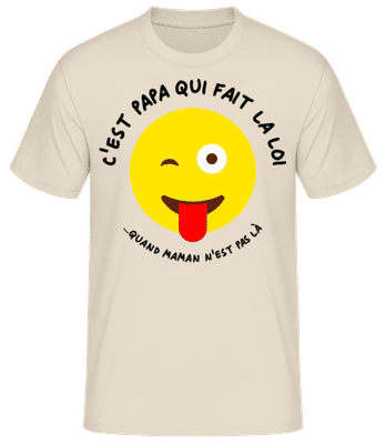C'est Papa Qui Fait La Loi - T-shirt standard Homme - Crème - Devant
