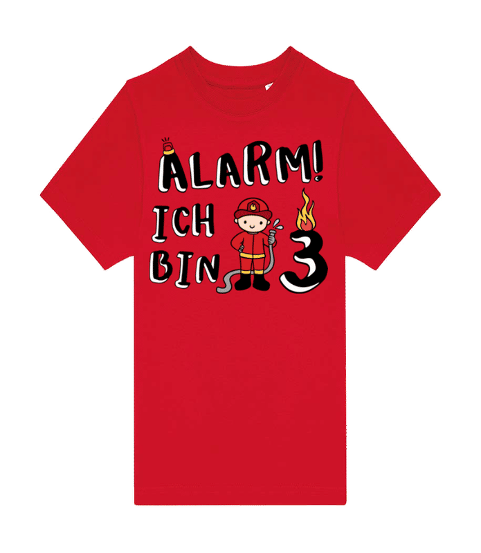 Vorschau: Alarm Ich Bin 3 - Kinder T-Shirt B&C - Rot - Vorne