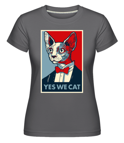 Aperçu: Yes We Cat -  T-shirt Shirtinator femme - Anthracite - Devant