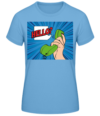 Pop Art Telephone - Frauen Basic T-Shirt - Hellblau - Vorne