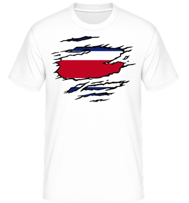 Drapeau mûré Costa Rica -  T-Shirt Shirtinator homme - Blanc - Devant