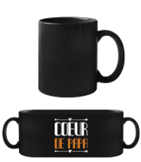 Coeur De Papa - Tasse Noire - Noir - Devant