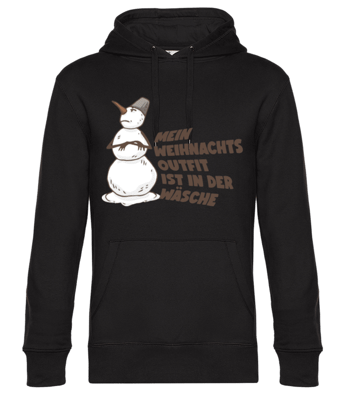 Vorschau: Weihnachts Outfit In Der Wäsche - Unisex Premium Hoodie - Schwarz - Vorne