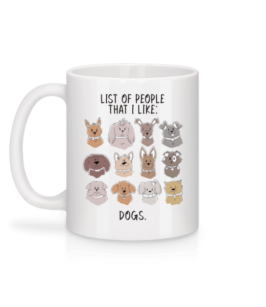 Aperçu: List Of People That I Like - Mug en céramique blanc - Blanc - Derrière