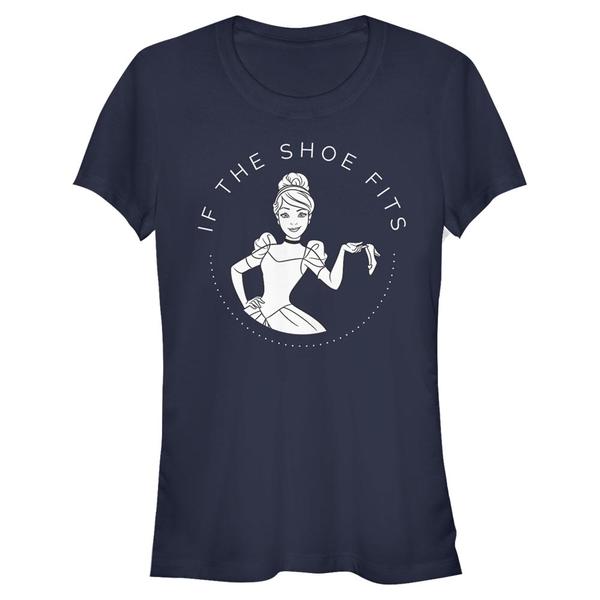 Aperçu: Disney - Cendrillon - Popelka Shoe Fits - Femme T-shirt - Bleu marine - Devant