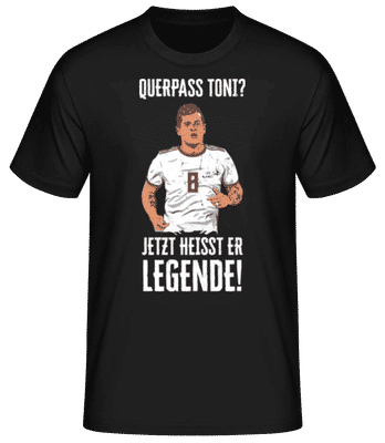 Querpass Toni Jetzt Legende - Männer Basic T-Shirt - Schwarz - Vorne