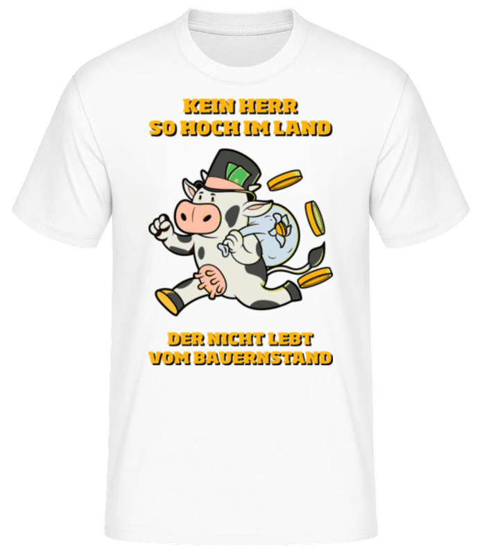 Vorschau: Kein Herr So Hoch Im Land - Männer Basic T-Shirt - Weiß - Vorne