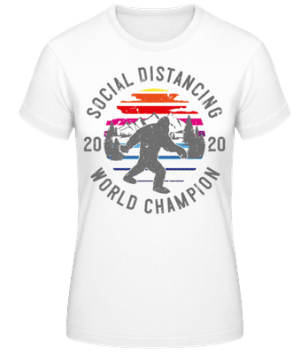Social Distancing Champion 2020 - Camiseta básica de mujer - Blanco - delante