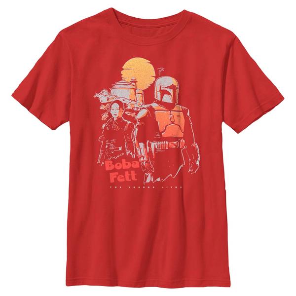 Aperçu: Star Wars - Book of Boba Fett - Boba Fett Sunset Boba - Enfant T-shirt - Rouge - Devant
