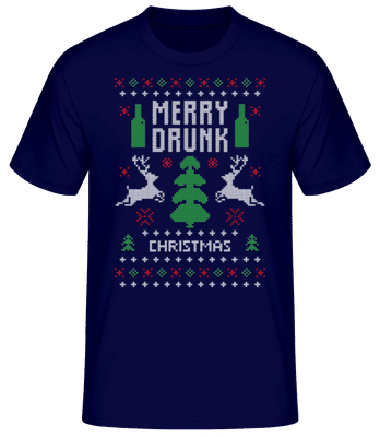 Merry Drunk Christmas - T-shirt standard Homme - Bleu marine - Devant