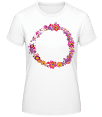 Blumenkranz - Frauen Basic T-Shirt - Weiß - Vorne
