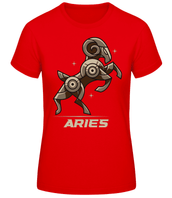 Mecha Robotic Zodiac Sign Aries - Frauen Basic T-Shirt - Rot - Vorne